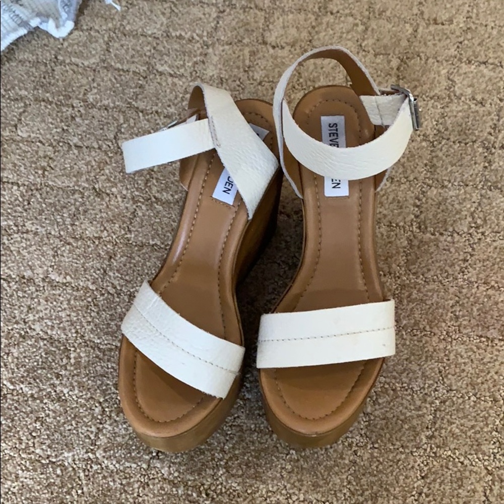 White strap wedges